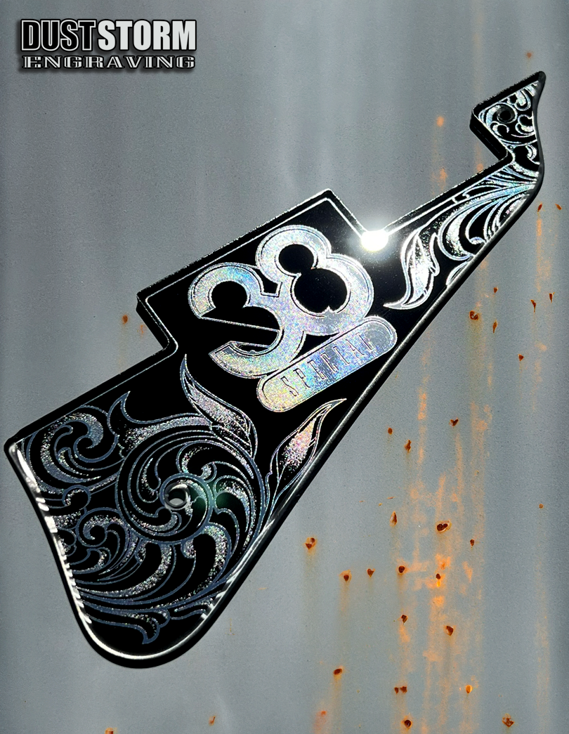 Custom Laser Engraved Mirrored Acrylic Pickguards