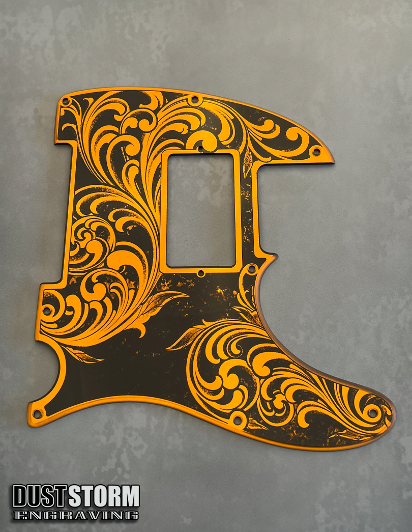 Burnt Orange Telecaster Pickguard and Toggle Control Plate Bundle