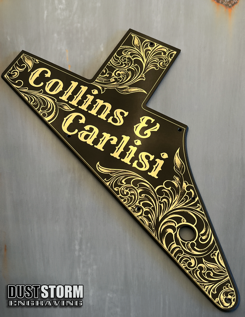 Custom Laser Engraved Mirrored Acrylic Pickguards