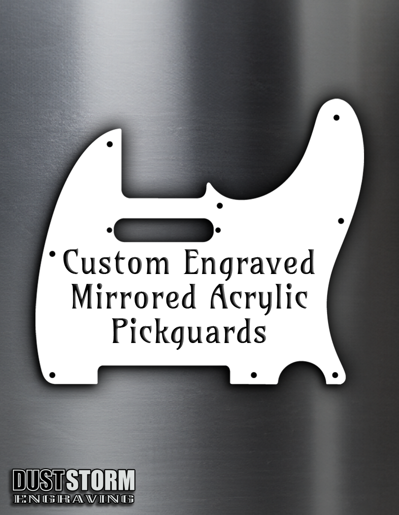 Custom Laser Engraved Mirrored Acrylic Pickguards
