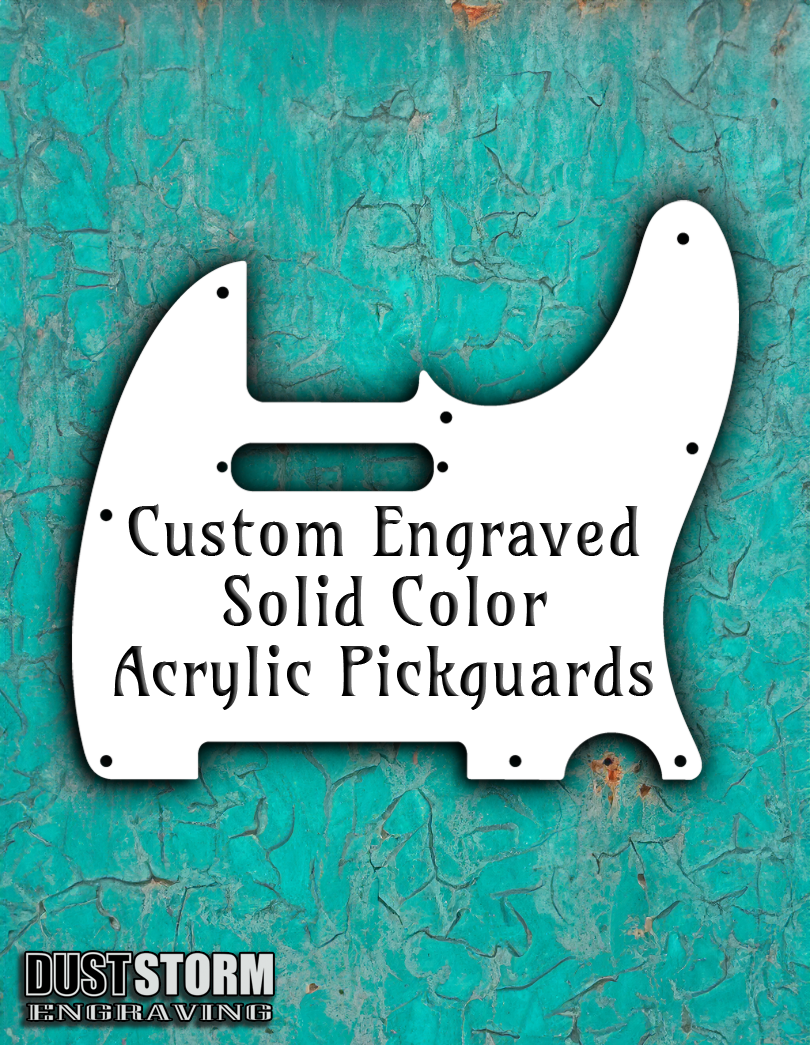 Custom Laser Engraved Solid Color Acrylic Pickguards