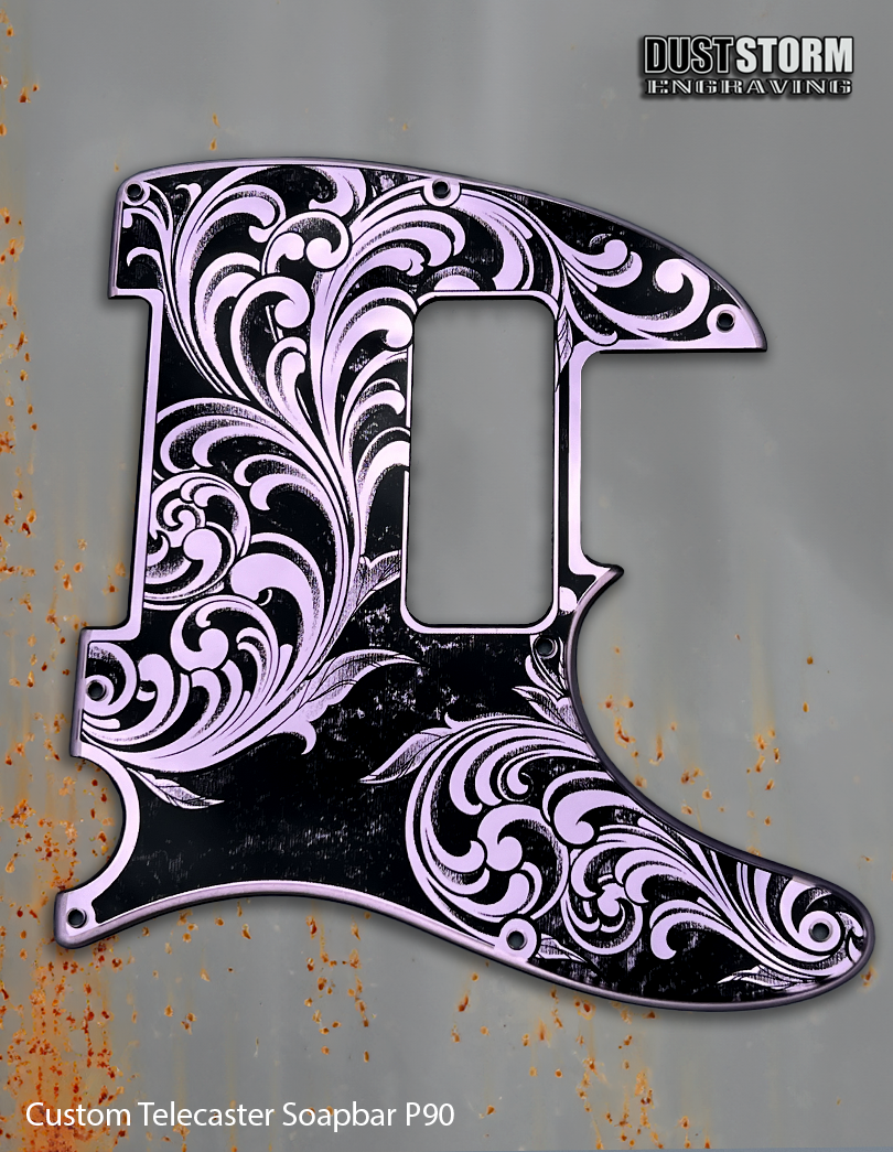 Custom Laser Engraved Mirrored Acrylic Pickguards