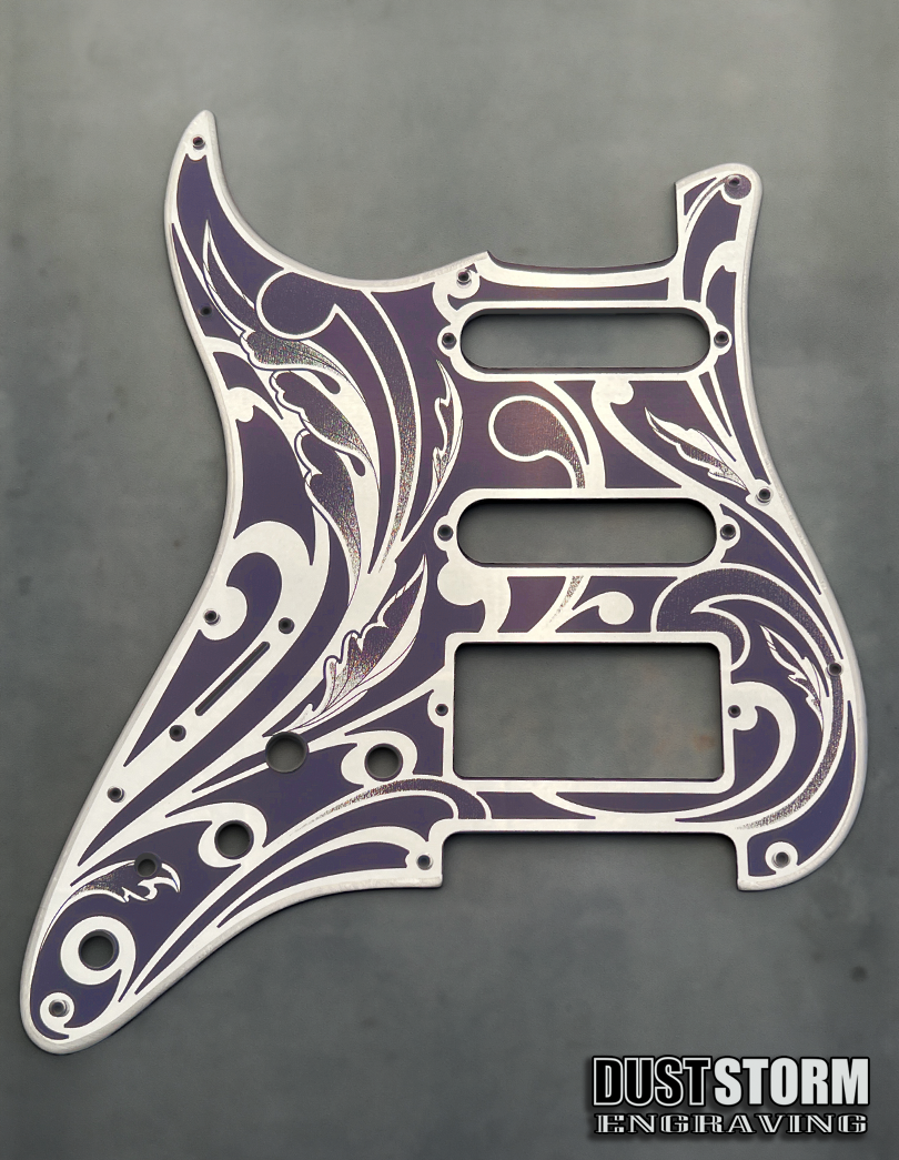 Custom Laser Engraved Mirrored Acrylic Pickguards
