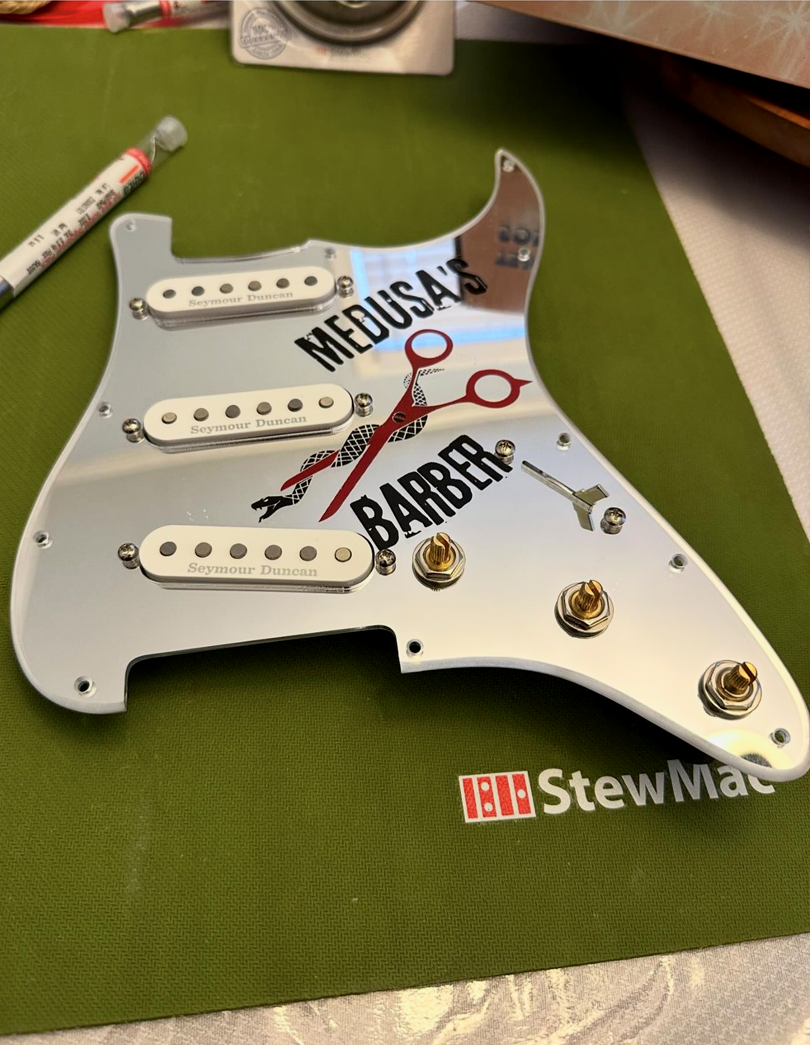 Custom Laser Engraved Mirrored Acrylic Pickguards