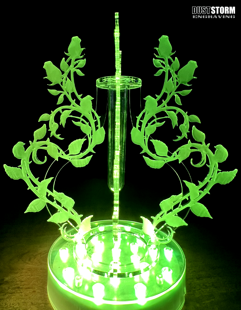 Minimalist Bud Vase Clear Frosted Acrylic Roses with Propagation Tube
