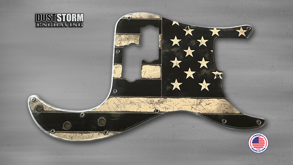 An American Classic: The Acrylic Mirror Flag Pickguard for Precision Bass