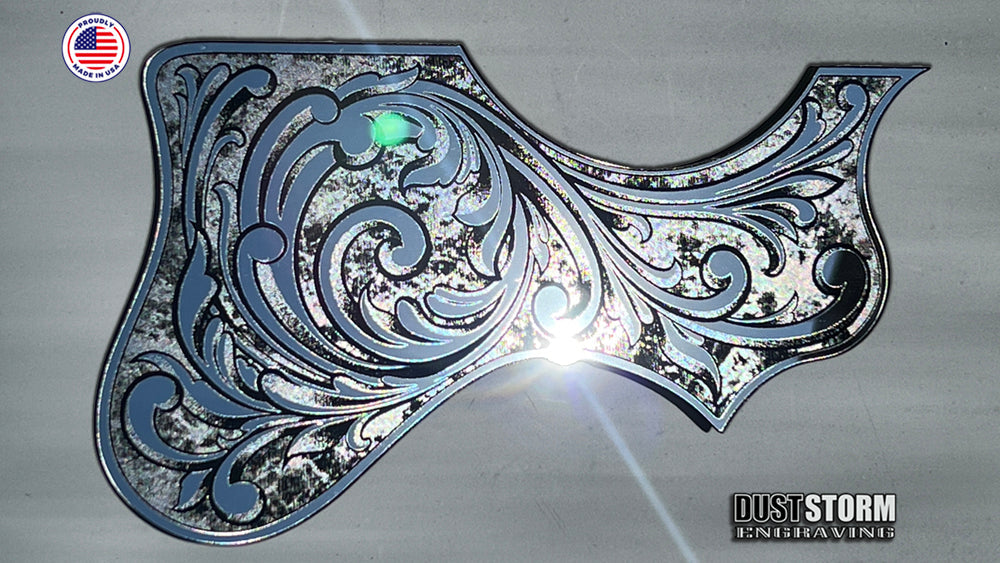 Custom Acoustic Guitar Pickguards in Acrylic Mirror Now Available!