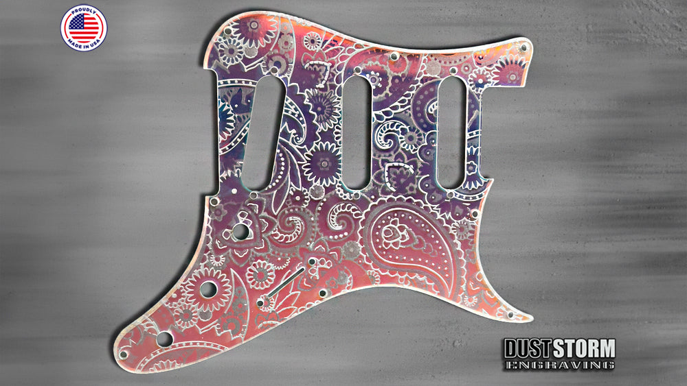 Paisley Iridescent Rainbow Acrylic Mirror Pickguards for PRS Silver Sky Guitars