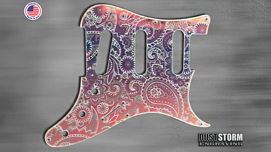Paisley Iridescent Rainbow Acrylic Mirror Pickguards for PRS Silver Sky Guitars