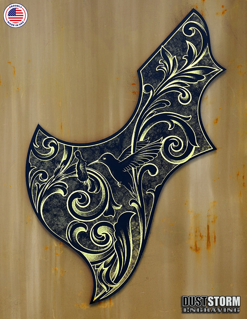 Gibson Hummingbird Style Acoustic Guitar Pickguards in Acrylic Mirror