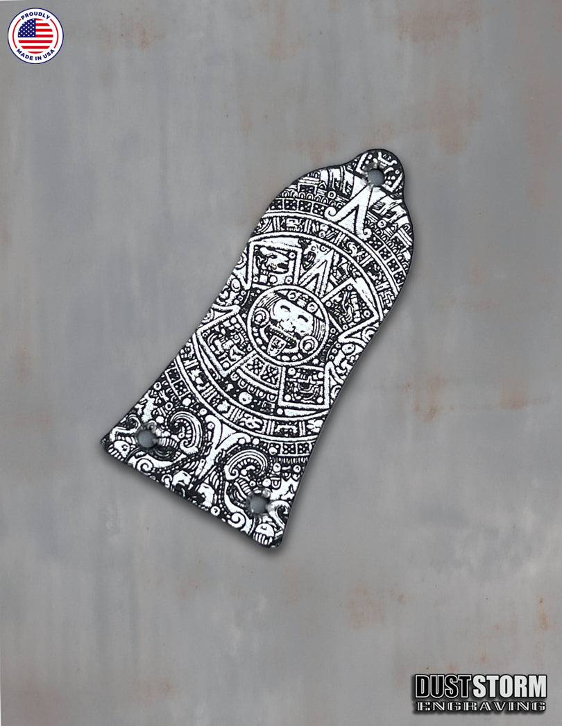 Mayan Truss Rod Cover for Epiphone Les Paul Style Guitar in Silver Acrylic Mirror