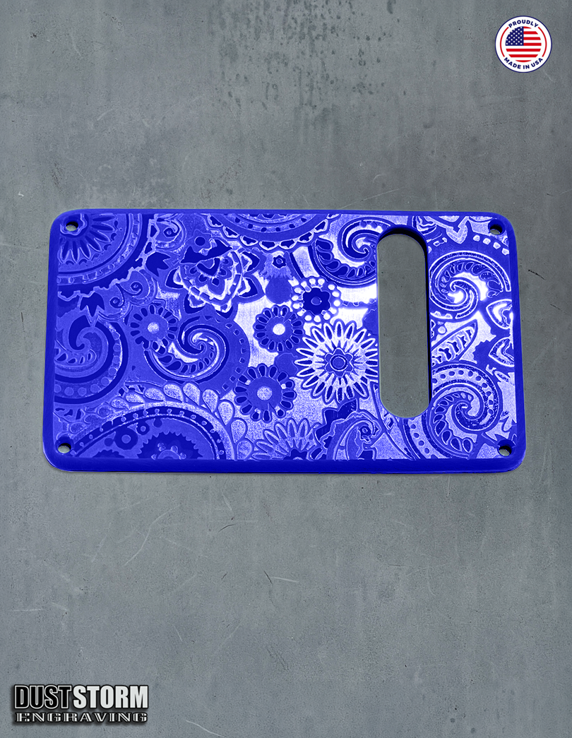 Paisley Pickguard Tremolo Cover Set for PRS Silver Sky - Engraved Acrylic - 10 Solid Color Choices