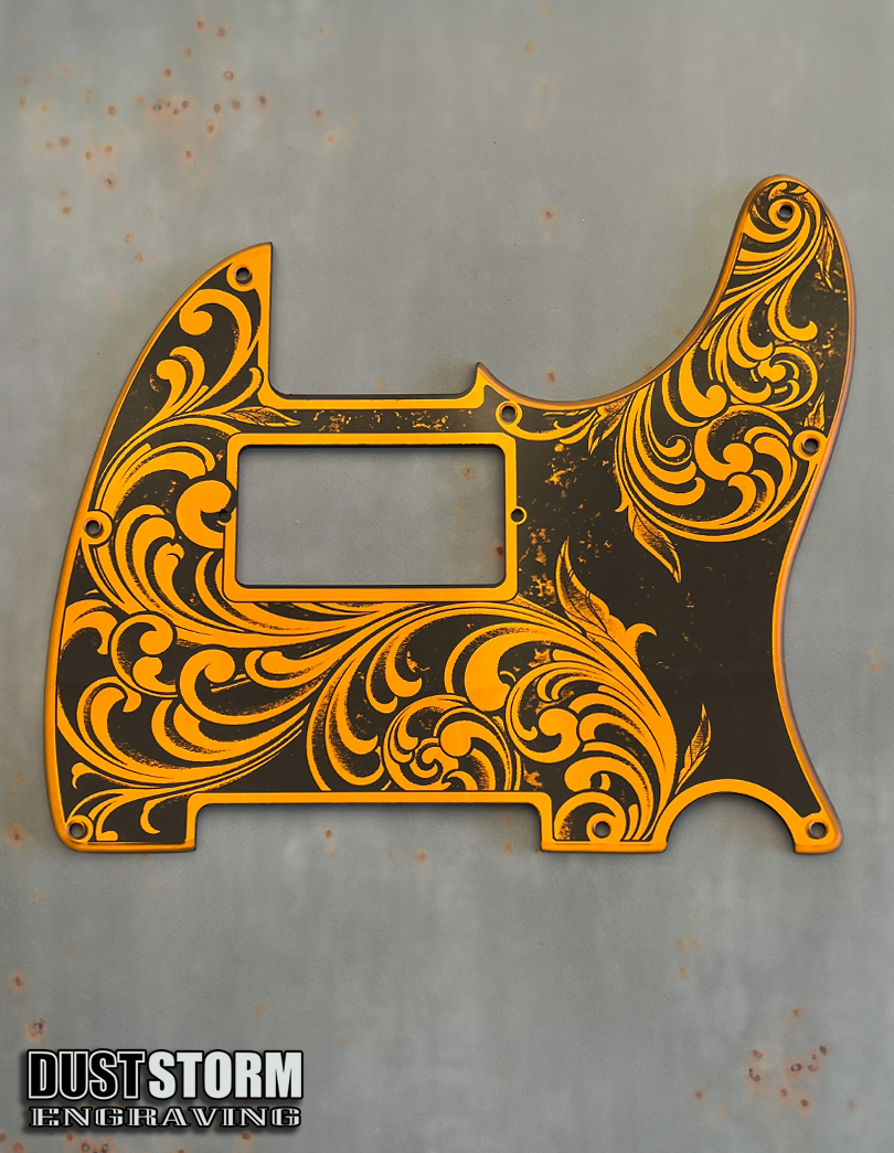 Burnt Orange Telecaster Pickguard and Toggle Control Plate Bundle