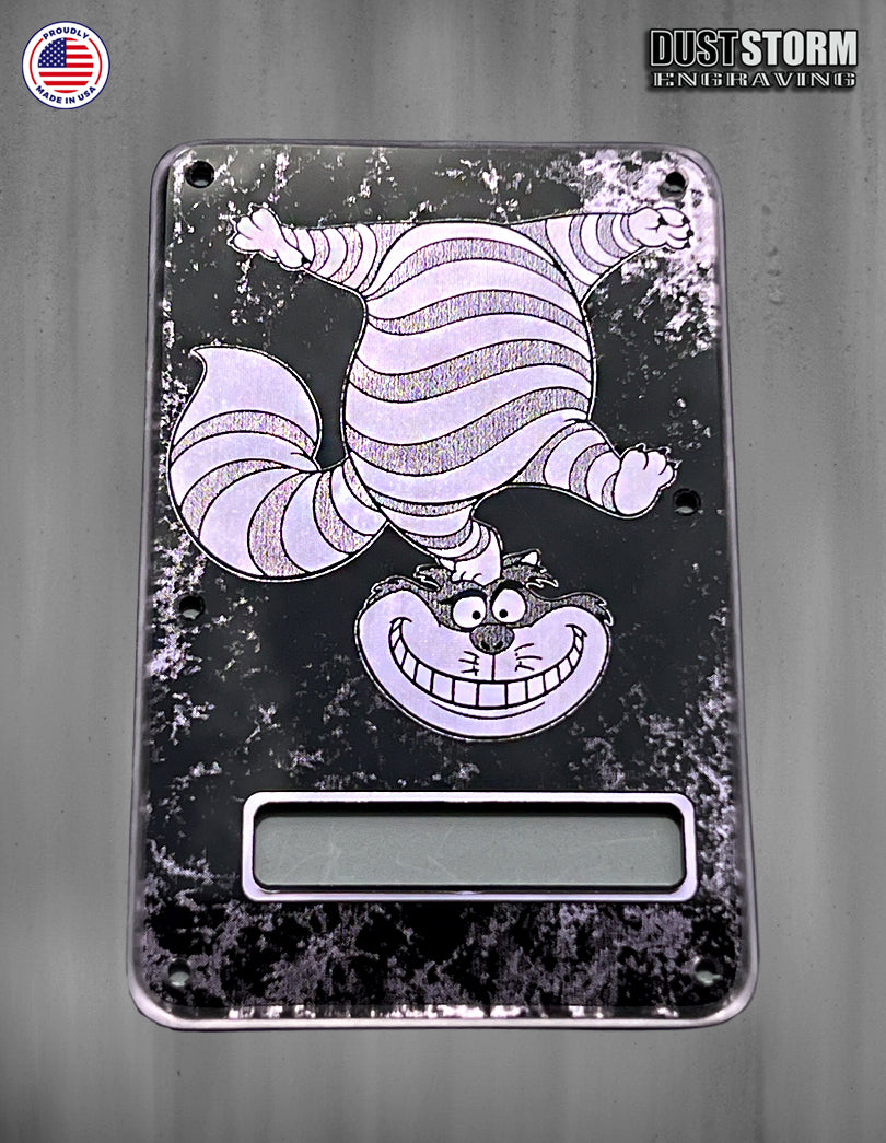 Custom Laser Engraved Tremolo Covers in Acrylic Mirror Solid Color Acrylic and Cherry Wood Veneer
