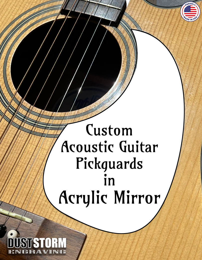 Custom Acoustic Guitar Pickguards in Acrylic Mirror