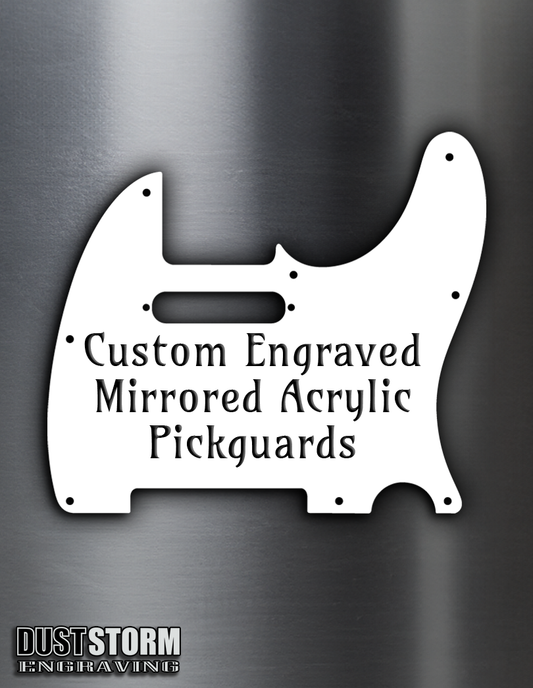 Custom Laser Engraved Mirrored Acrylic Pickguards