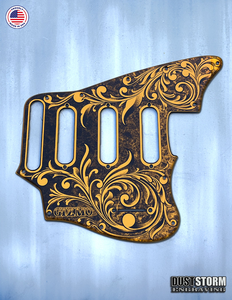 Custom Laser Engraved Mirrored Acrylic Pickguards