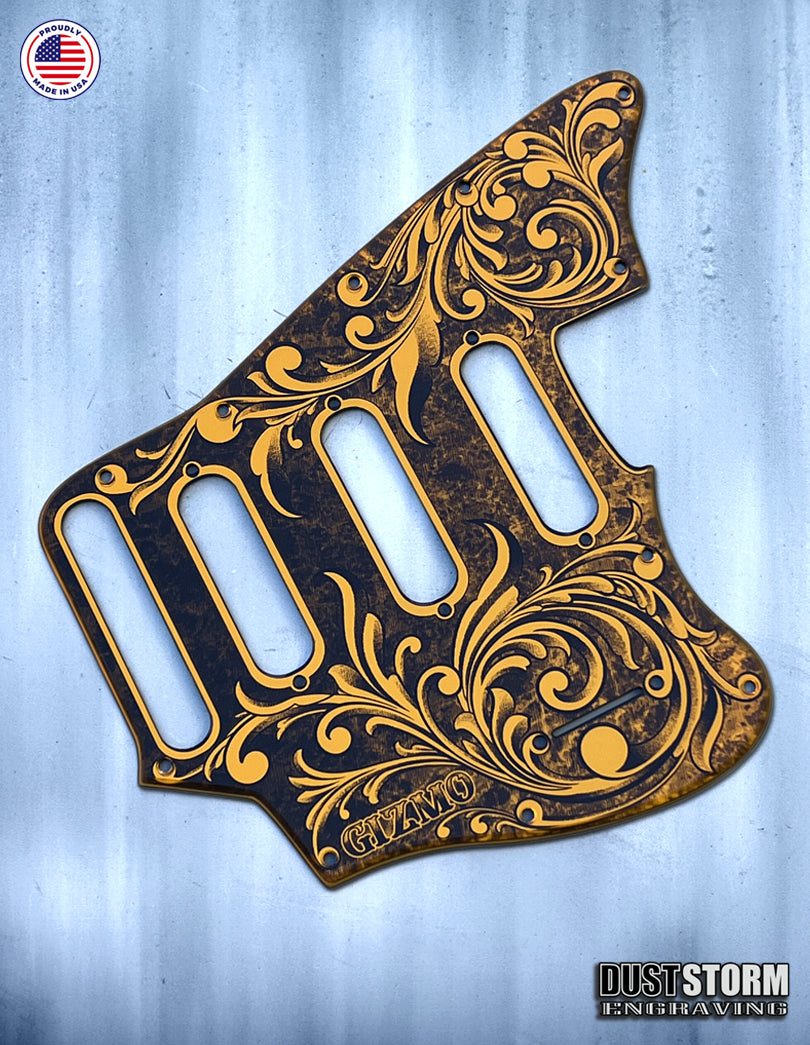 Custom Laser Engraved Mirrored Acrylic Pickguards