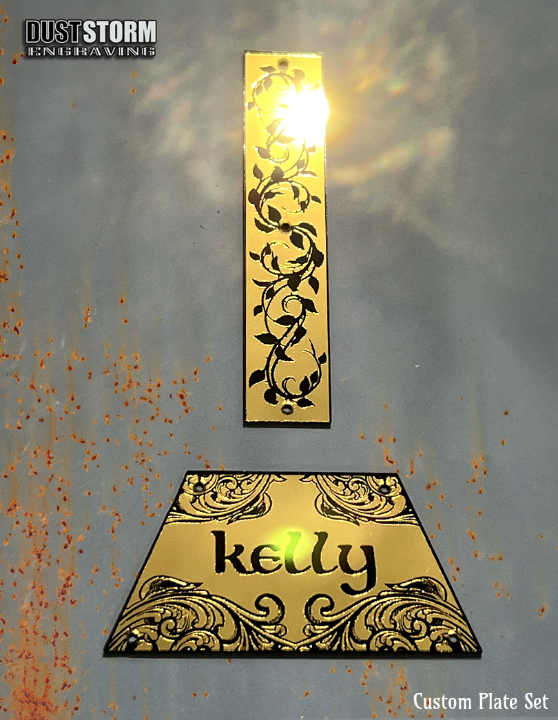 Custom Laser Engraved Truss Rod Covers and Plates 1/16" thick