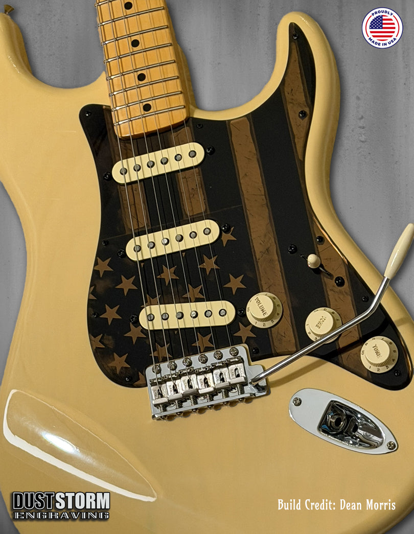 American Flag Pickguard & Free Tremolo Cover in Copper Acrylic Mirror for Fender Stratocaster SSS, HSS, HSH Setups Available
