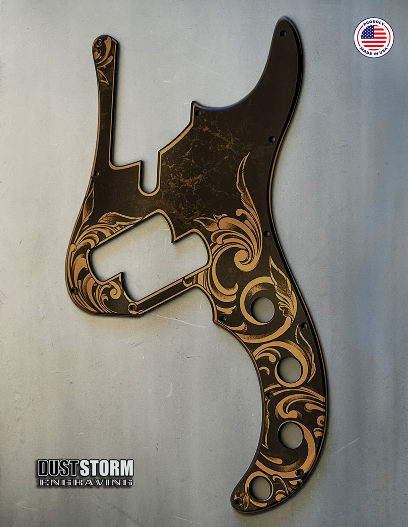 Dingwall SP1 Laser Engraved Pickguard in Copper Acrylic Mirror