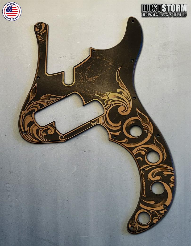 Dingwall SP1 Laser Engraved Pickguard in Copper Acrylic Mirror