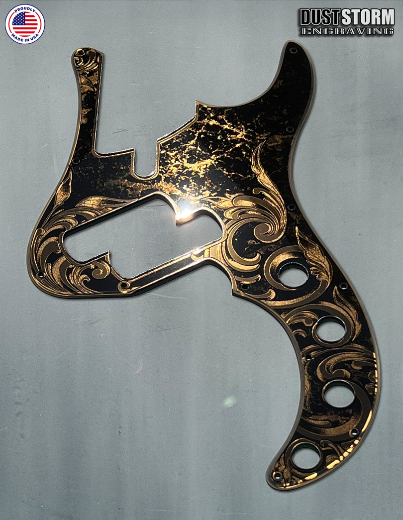 Dingwall SP1 Laser Engraved Pickguard in Copper Acrylic Mirror