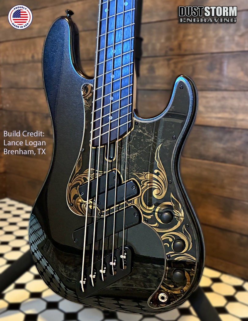 Dingwall SP1 Laser Engraved Pickguard in Copper Acrylic Mirror