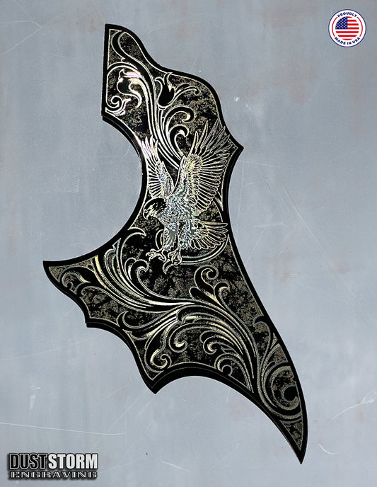Epiphone FT 120 Masterbilt Excellente Style Acoustic Guitar Pickguards in Black and Gold Acrylic Mirror