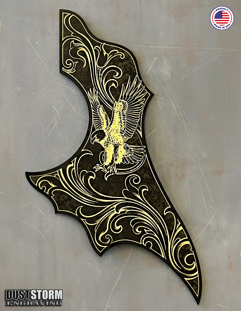 Epiphone FT 120 Masterbilt Excellente Style Acoustic Guitar Pickguards in Black and Gold Acrylic Mirror
