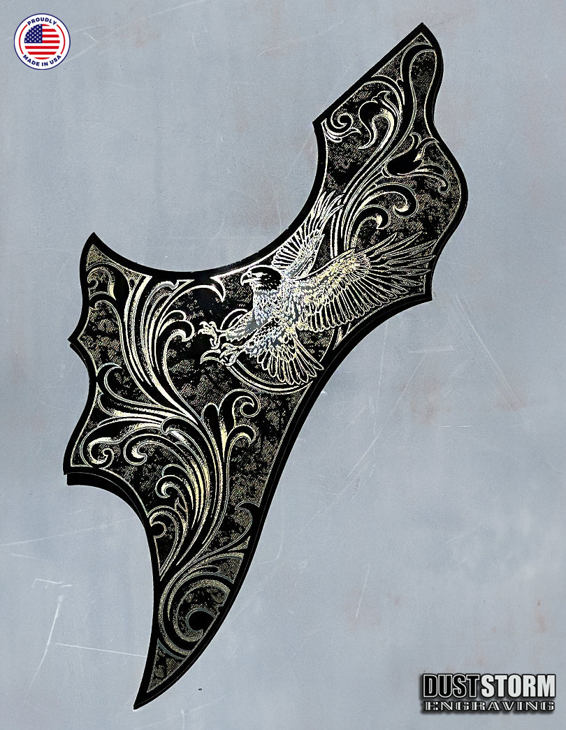 Epiphone FT 120 Masterbilt Excellente Style Acoustic Guitar Pickguards in Black and Gold Acrylic Mirror