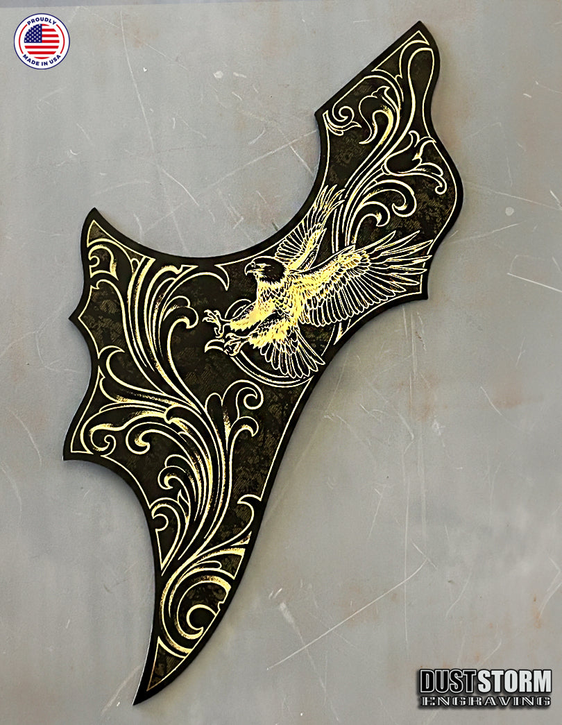Epiphone FT 120 Masterbilt Excellente Style Acoustic Guitar Pickguards in Black and Gold Acrylic Mirror