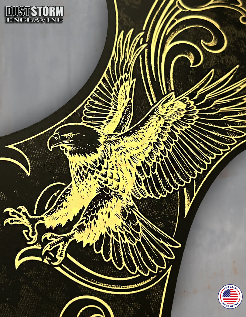 Epiphone FT 120 Masterbilt Excellente Style Acoustic Guitar Pickguards in Black and Gold Acrylic Mirror