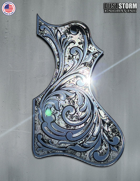 Custom Acoustic Guitar Pickguards in Acrylic Mirror
