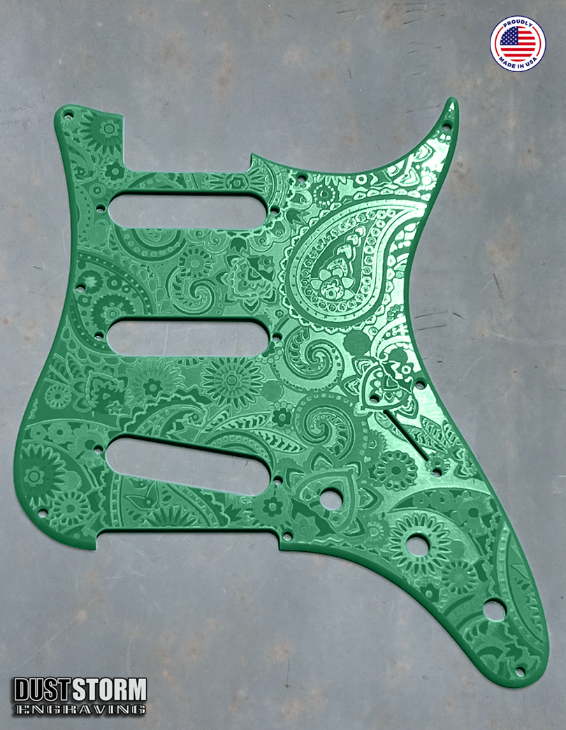 Paisley Pickguard Tremolo Cover Set for PRS Silver Sky - Engraved Acrylic - 10 Solid Color Choices