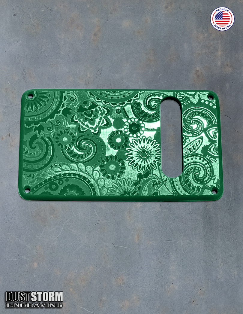 Paisley Pickguard Tremolo Cover Set for PRS Silver Sky - Engraved Acrylic - 10 Solid Color Choices