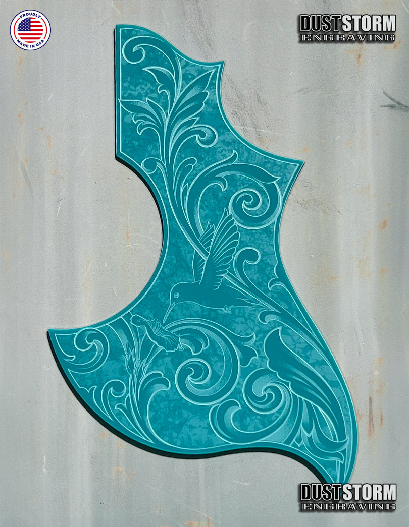 Gibson Hummingbird Style Acoustic Guitar Pickguards in Solid Color Acrylic