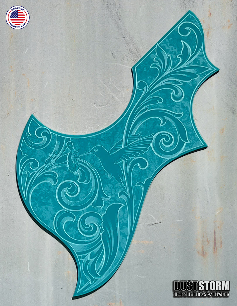 Gibson Hummingbird Style Acoustic Guitar Pickguards in Solid Color Acrylic
