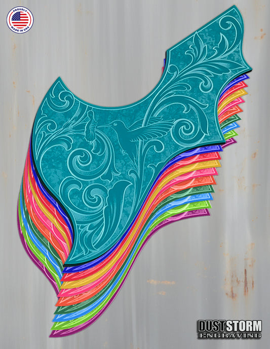 Gibson Hummingbird Style Acoustic Guitar Pickguards in Solid Color Acrylic