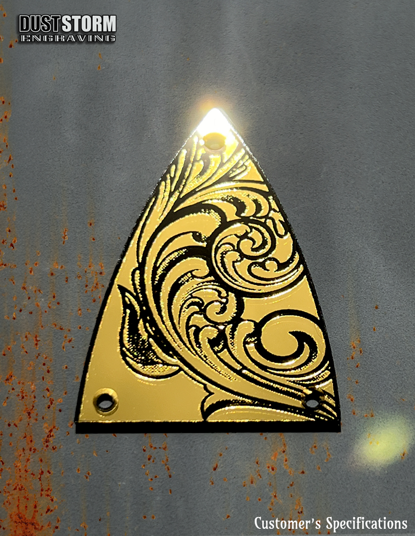 Custom Laser Engraved Truss Rod Covers and Plates 1/16" thick