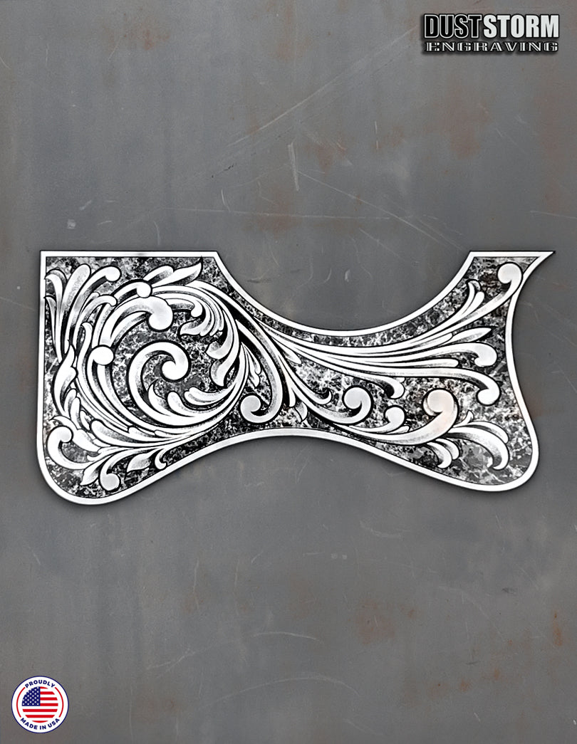 Laser‑Engraved Silver Acrylic Mirror Pickguard for Martin GPC-X1E | X Series Acoustic‑Electric Guitar