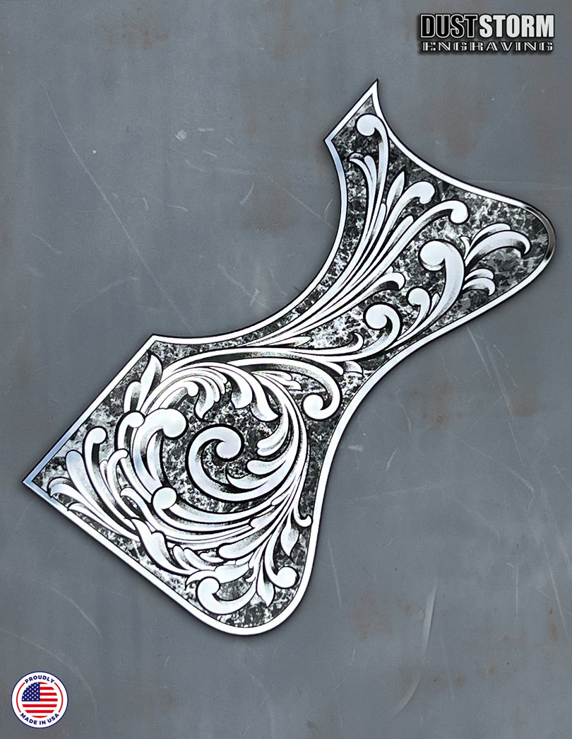 Laser‑Engraved Silver Acrylic Mirror Pickguard for Martin GPC-X1E | X Series Acoustic‑Electric Guitar