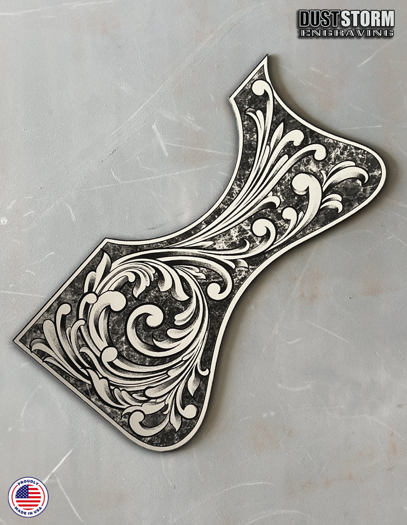 Laser‑Engraved Silver Acrylic Mirror Pickguard for Martin GPC-X1E | X Series Acoustic‑Electric Guitar