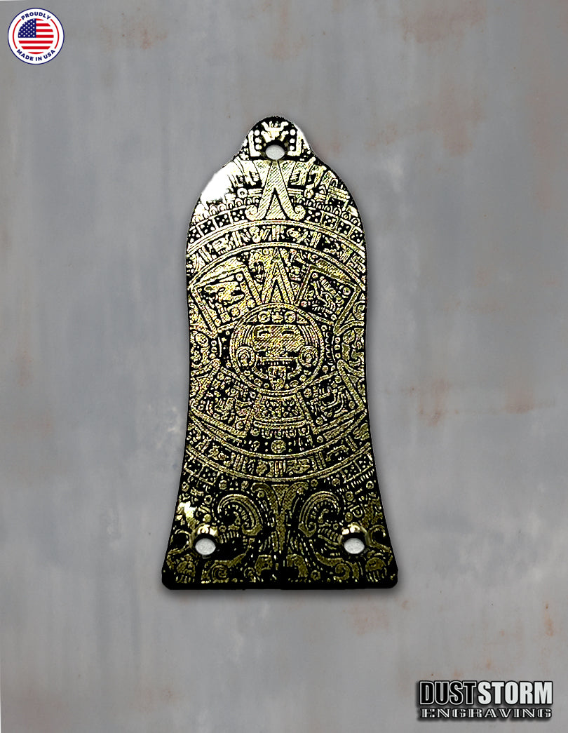 Mayan Truss Rod Cover for Epiphone Les Paul Style Guitar in Gold Acrylic Mirror