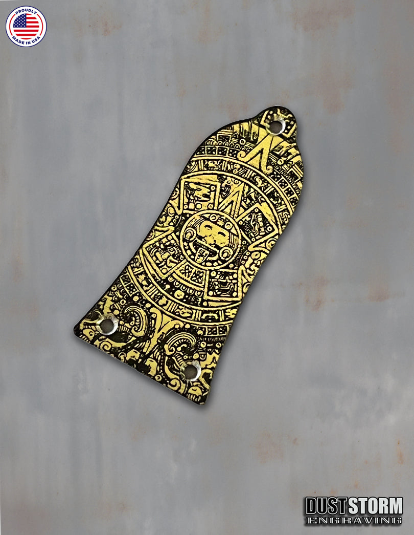Mayan Truss Rod Cover for Epiphone Les Paul Style Guitar in Gold Acrylic Mirror