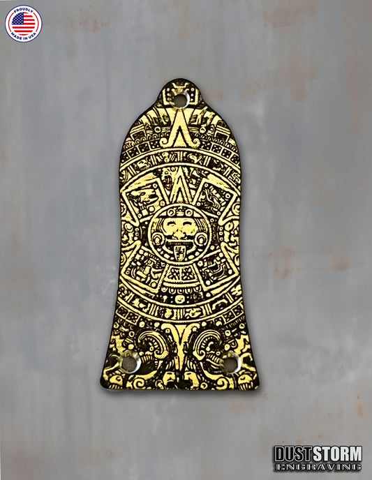 Mayan Truss Rod Cover for Epiphone Les Paul Style Guitar in Gold Acrylic Mirror