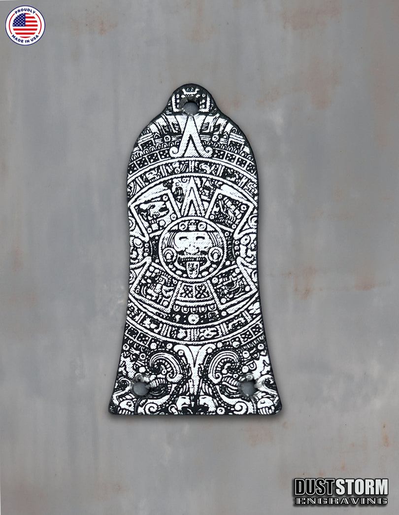 Mayan Truss Rod Cover for Epiphone Les Paul Style Guitar in Silver Acrylic Mirror
