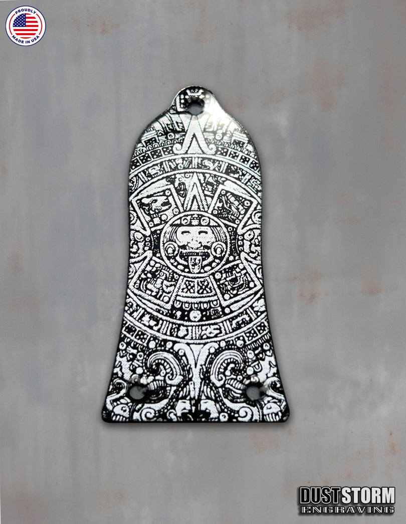 Mayan Truss Rod Cover for Epiphone Les Paul Style Guitar in Silver Acrylic Mirror