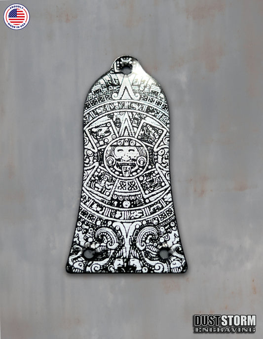 Mayan Truss Rod Cover for Epiphone Les Paul Style Guitar in Silver Acrylic Mirror