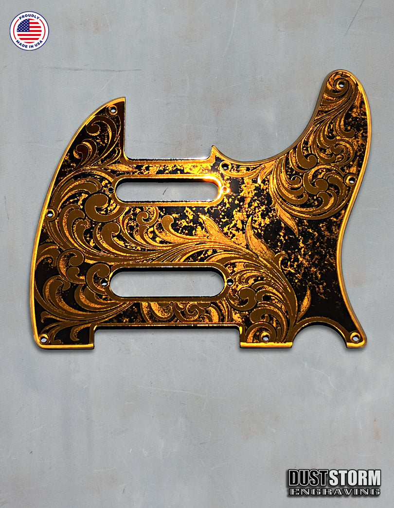 Burnt Orange Nashville Telecaster Pickguard and Toggle Control Plate Bundle